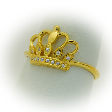 Anillo de Oro 10k Estilo Corona de Princesa